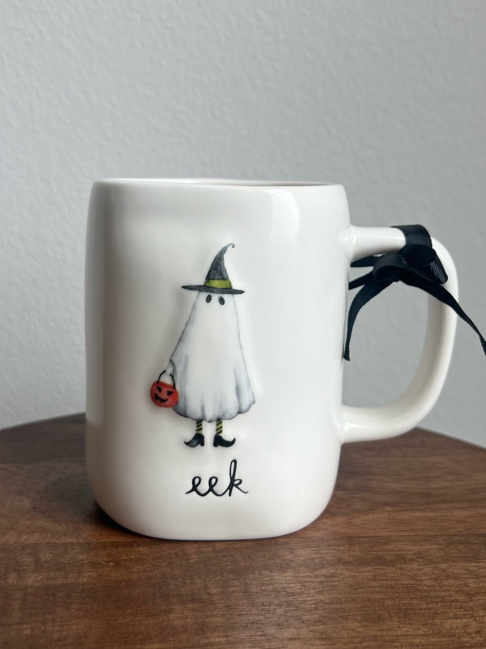 New Halloween Ghost "eek" Rae Dunn Ceramic Coffee Mug